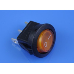 Wyłacznik podświetlany okrągły ,  żółty 12V
