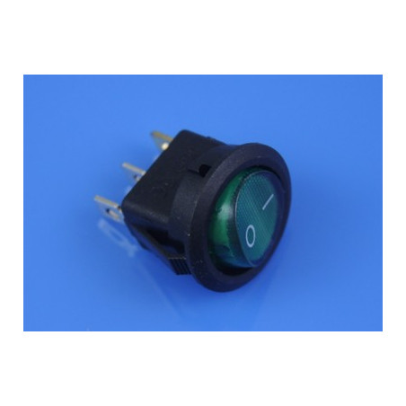 Wyłacznik podświetlany okrągły ,  zielony 12V