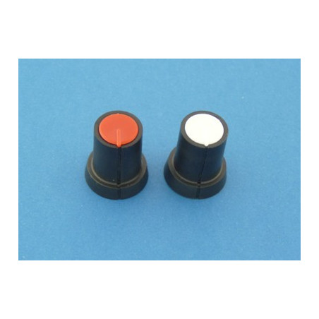 gałka na oś fi 4, czarna , kolorowe nakładki 194i